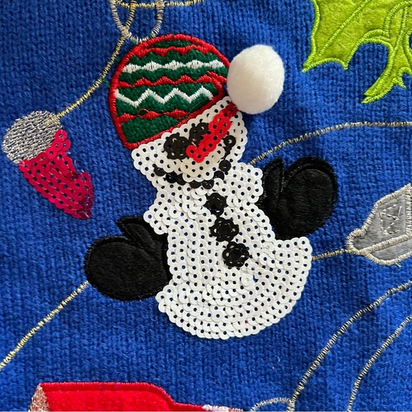 Jolly Sweaters Ugly Christmas Lights Bow Sweater Size Medium - Picture 7 of 11